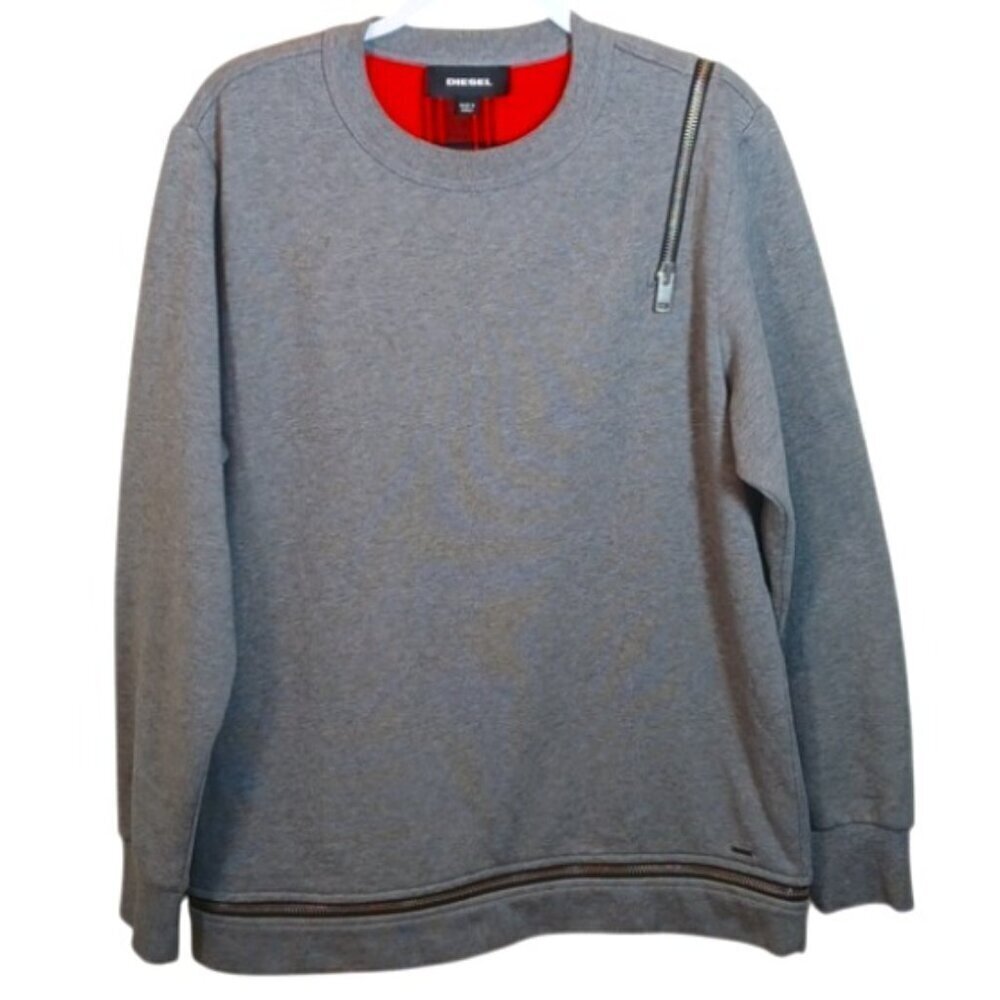 Diesel unisex off shoulder zippered Crewneck Sweater Size Medium